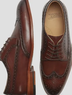 Oxfords|Dress & Formal Shoes-Warfield &Amp; Grand Abby Italian Leather Wingtip Oxfords Cognac