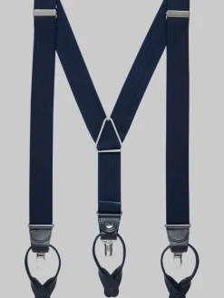 Formal Accessories|Suspenders-Pronto Uomo Adjustable Convertible Suspenders Black Ribbed