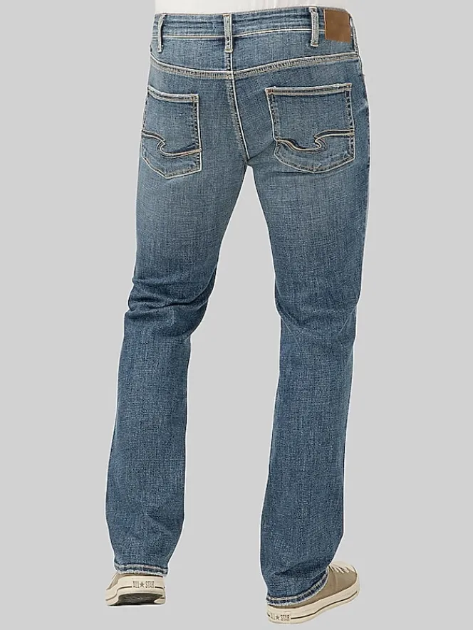 Jeans|Jeans-Silver Jeans Allan Slim Fit Medium Wash Straight Leg Jeans Dark Wash