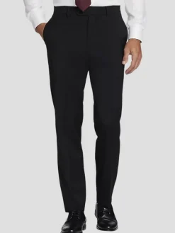 3-piece Suits|Suit Separates-Joseph Abboud American Bespoke Modern Fit Suit Flat Front Pants Black Solid