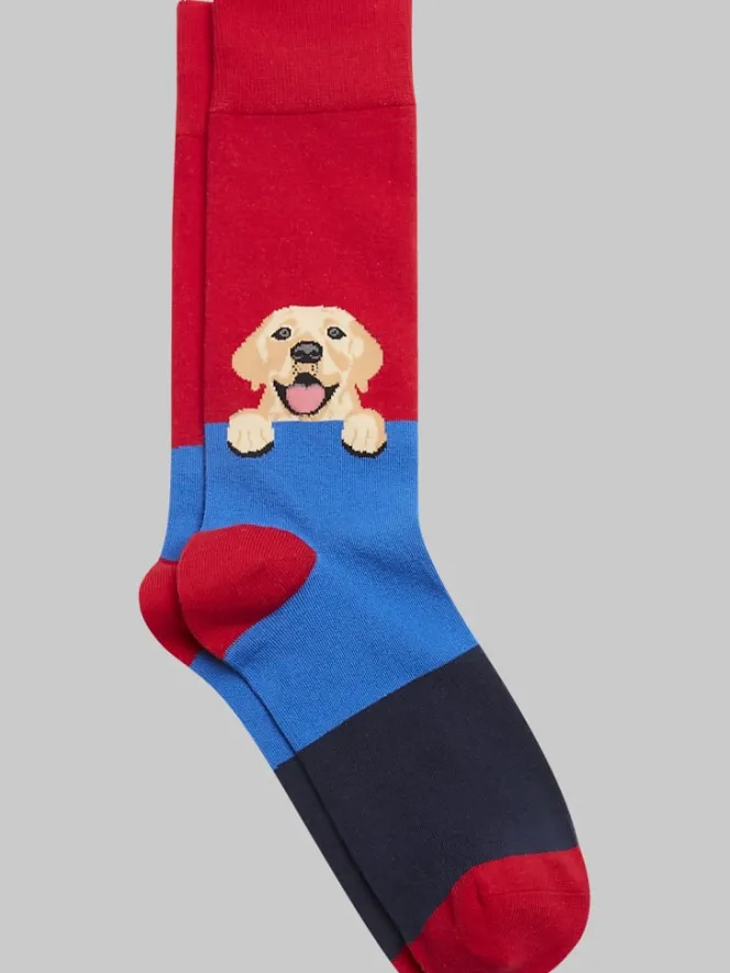 Socks-Egara American Dog Socks, 1-pair Red