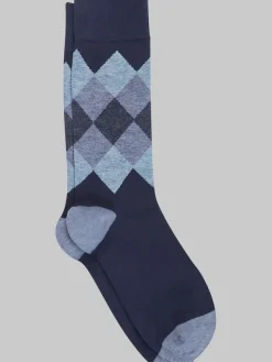 Socks-Egara Argyle Socks, 1-pair Black