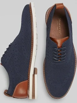 Oxfords|Dress & Formal Shoes-Moretti Ashville Knit Lace Up Oxfords Black