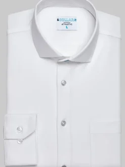 Big & Tall Dress Shirts|Solid Dress Shirts-&Amp;Collar Athletic Fit Stain-Repellent Dress Shirt White Solid