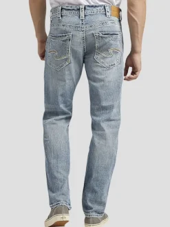 Casual Pants & Chinos|Casual Pants & Chinos-Silver Jeans Athletic Fit Tapered Leg Lightweight Casual Jeans Medium Wash