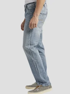 Casual Pants & Chinos|Casual Pants & Chinos-Silver Jeans Athletic Fit Tapered Leg Lightweight Casual Jeans Medium Wash