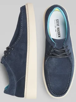 Casual Shoes|Casual Shoes-Steve Madden Barris Suede Moc Toe 3-Eye Lace Ups Navy
