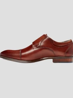 Dress & Formal Shoes-Stacy Adams Bayne Leather Cap Toe Double Monk Strap Dress Shoes Black