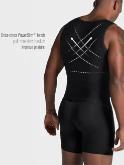 Underwear-Leo By Leonisa Body Shaper Vest with Back Support Black