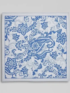 Formal Accessories|Pocket Squares-Joseph Abboud Botanical Paisley Pocket Square Light Blue