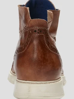 Oxfords|Sneakers-Bedstu Bowery II Leather Cap Toe High-Top Sneakers Tan