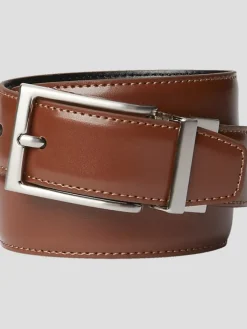 Belts-Men's Wearhouse Boy Reversible Leather Belt Cognac