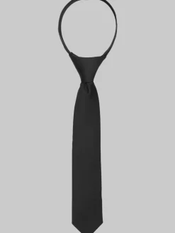 Boys Accessories|Boys Clothing-Egara Boys 11-inch Formal Pre-Tied Zipper Tie Black