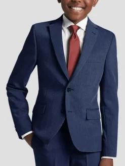 Boys Clothing-Joseph Abboud Boys Slim Fit Suit Jacket Blue/Postman