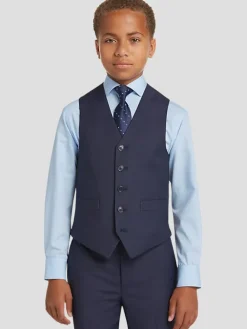 Boys Clothing-Joseph Abboud Boys Suit Vest Black Solid