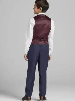 Boys Clothing-Joseph Abboud Boys Suit Vest Black Solid