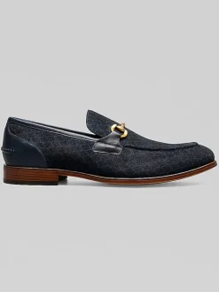 Loafers & Slip-ons-Stacy Adams Brinkley Moc Toe Metal Bit Loafers Navy