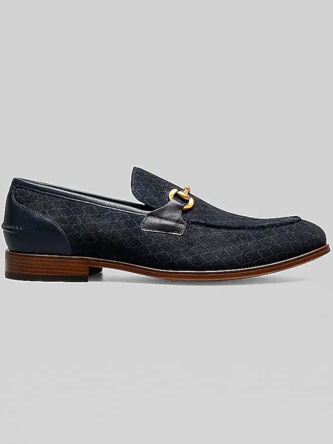 Loafers & Slip-ons-Stacy Adams Brinkley Moc Toe Metal Bit Loafers Navy