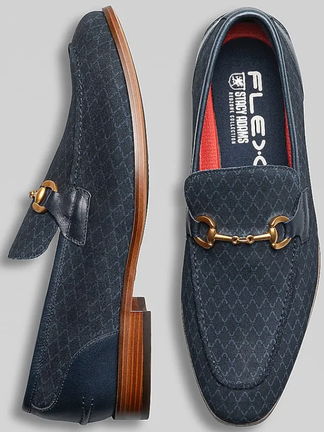 Loafers & Slip-ons-Stacy Adams Brinkley Moc Toe Metal Bit Loafers Navy