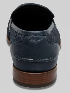 Loafers & Slip-ons-Stacy Adams Brinkley Moc Toe Metal Bit Loafers Navy