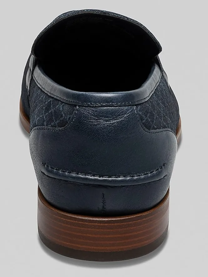 Loafers & Slip-ons-Stacy Adams Brinkley Moc Toe Metal Bit Loafers Navy