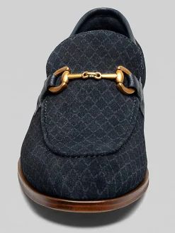 Loafers & Slip-ons-Stacy Adams Brinkley Moc Toe Metal Bit Loafers Navy