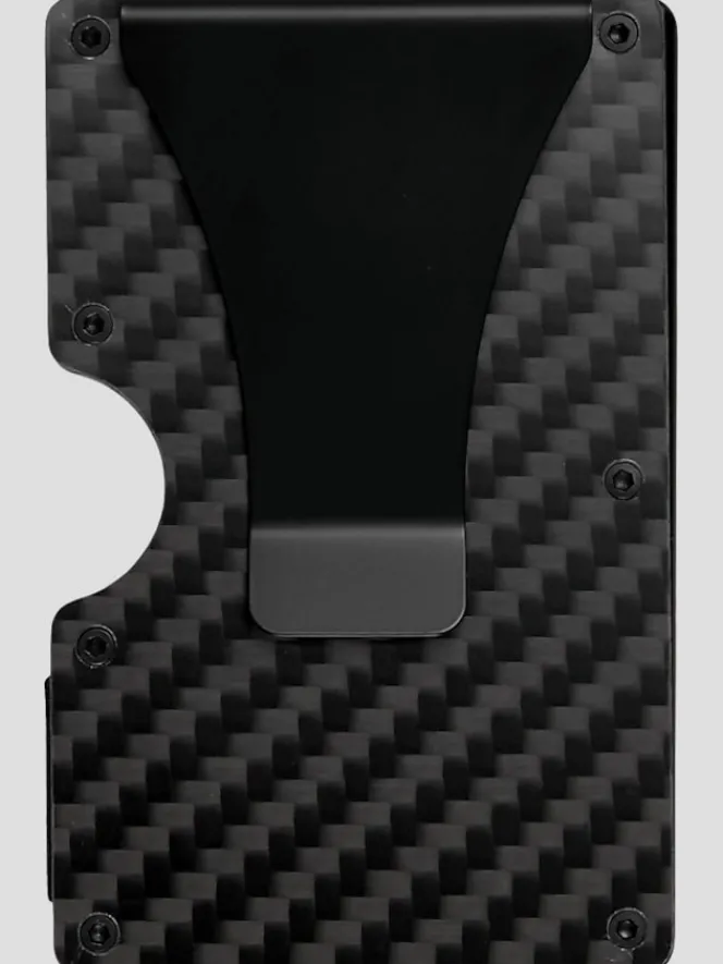 Wallets-Pronto Uomo Carbon Fiber Minimalist Cardholder Black