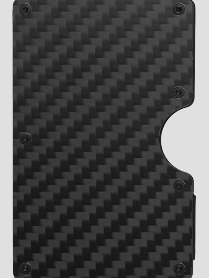 Wallets-Pronto Uomo Carbon Fiber Minimalist Cardholder Black