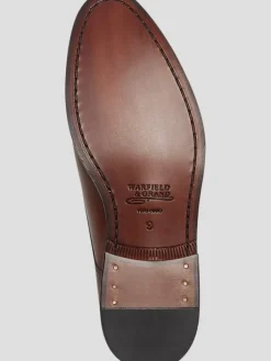Oxfords|Dress & Formal Shoes-Warfield &Amp; Grand Cassett Italian Leather Medallion Toe Oxfords Tan