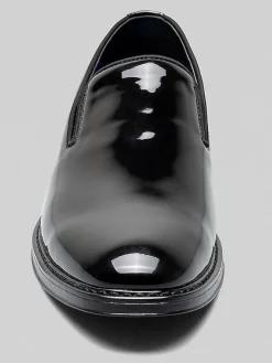 Loafers & Slip-ons|Dress & Formal Shoes-Nunn Bush Centro Formal Flex Plain Toe Slip-On Shoes Black Patent