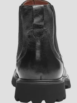 Boots-Vintage Foundry Charles Leather Pull-on Chelsea Boots Black