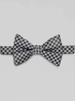 Bow Ties-Egara Checkerboard Pre-Tied Bow Tie Black/White
