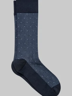 Socks-Egara Chevron Stripe Pindot Socks, 1-pair Dots Blk