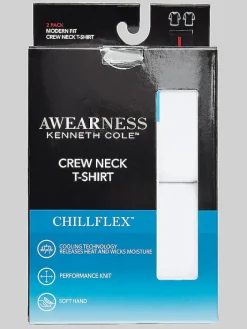 Underwear-Awearness Kenneth Cole ChillFlex Crewneck T-Shirt, 2-pack White