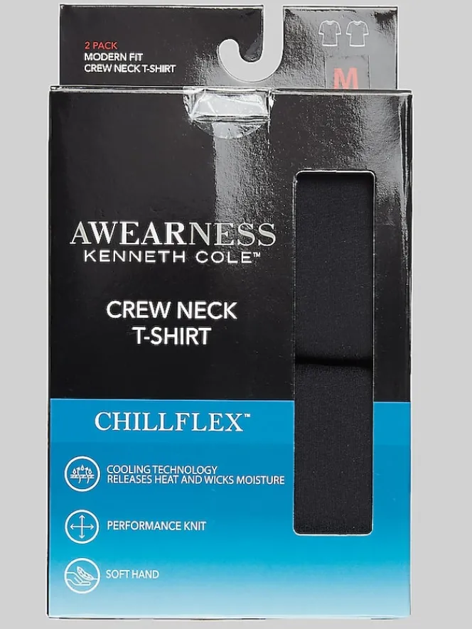 Underwear-Awearness Kenneth Cole CHILLFLEX Crewneck T-Shirt, 2-pack Black