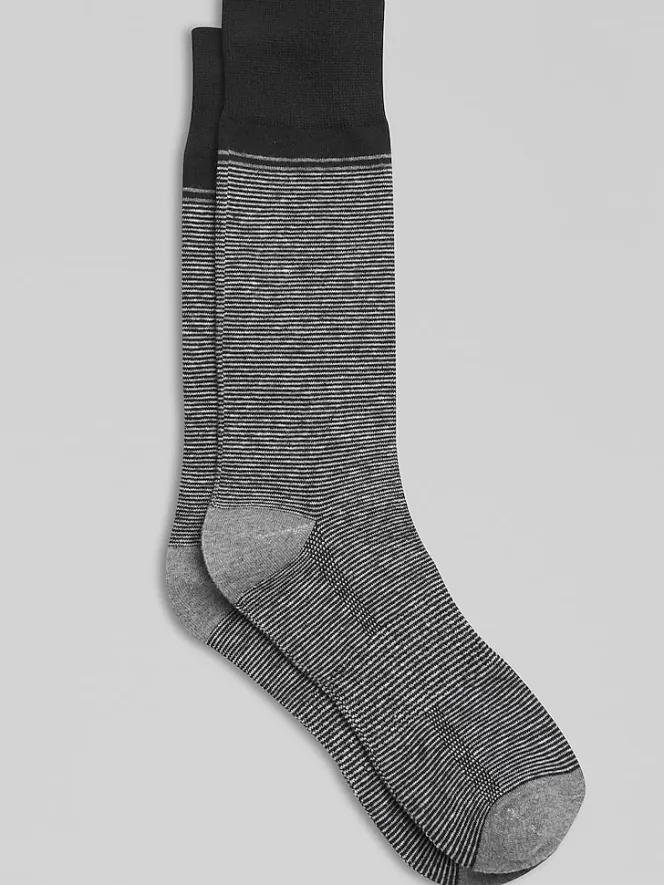 Socks-Awearness Kenneth Cole CHILLFLEX Microstripe Crew Socks Black
