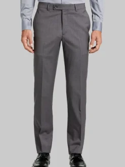 Big & Tall Pants|Dress Pants-Awearness Kenneth Cole CHILLFLEX Modern Fit Wool Blend Suit Pants Black/White Sharkskin