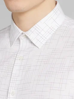 Button Up Shirts|Long Sleeve Button Up Shirts-Awearness Kenneth Cole CHILLFLEX Slim Fit Button Up Shirt White