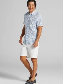 Casual Shop|Button Up Shirts-Awearness Kenneth Cole CHILLFLEX Slim Fit Performance 4-Way Stretch Button Up Shirt Light Blue