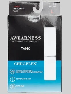 Underwear-Awearness Kenneth Cole ChillFlex Tank, 2-pack White