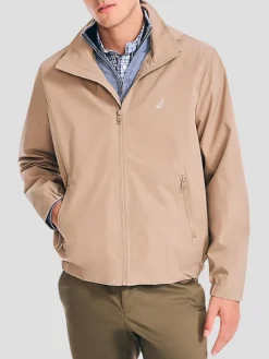 Outerwear|Casual Jackets & Vests-Nautica Classic Fit Breathable Hooded Bomber Jacket Khaki