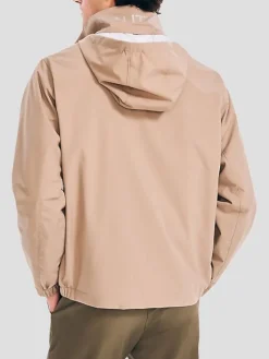 Outerwear|Casual Jackets & Vests-Nautica Classic Fit Breathable Hooded Bomber Jacket Khaki