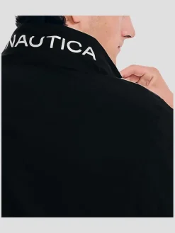 Outerwear|Casual Jackets & Vests-Nautica Classic Fit Breathable Hooded Bomber Jacket Black