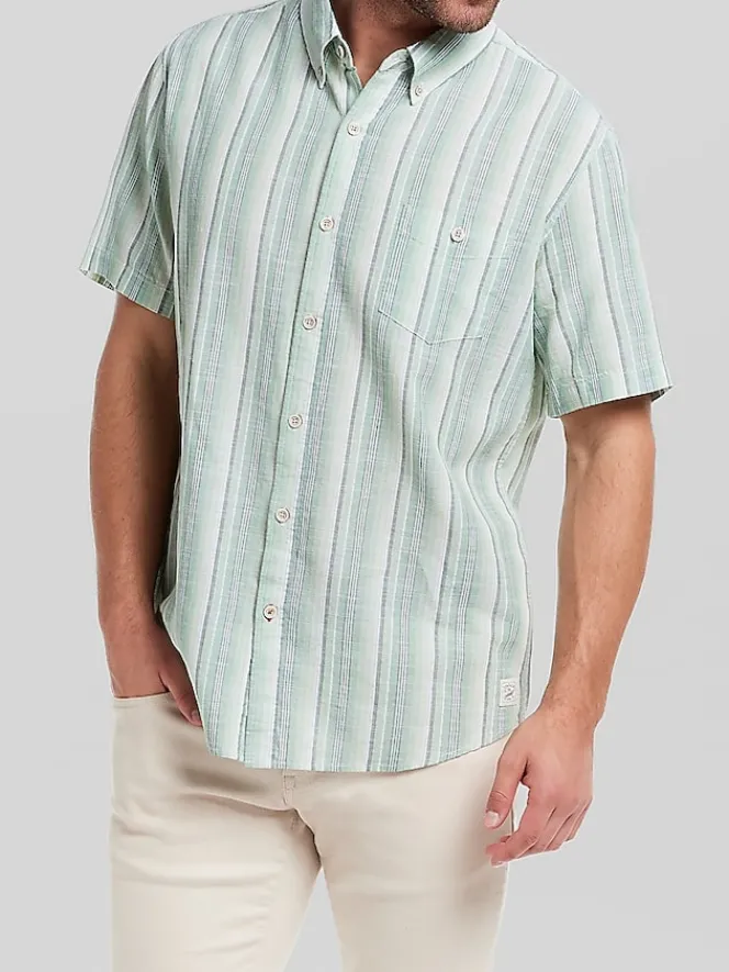 Button Up Shirts|Casual Shirts-Weatherproof Vintage Classic Fit Button Up Shirt Light Green