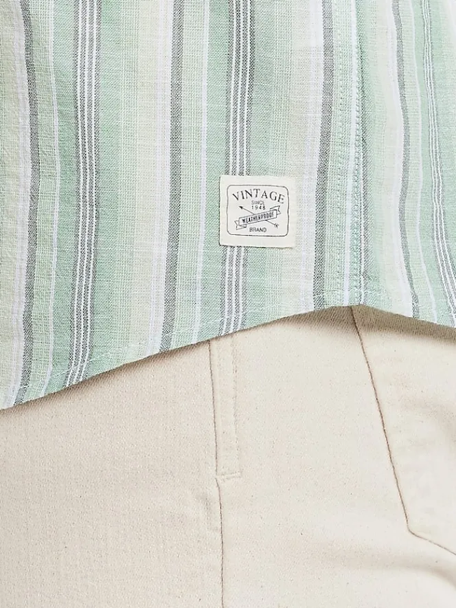 Button Up Shirts|Casual Shirts-Weatherproof Vintage Classic Fit Button Up Shirt Light Green