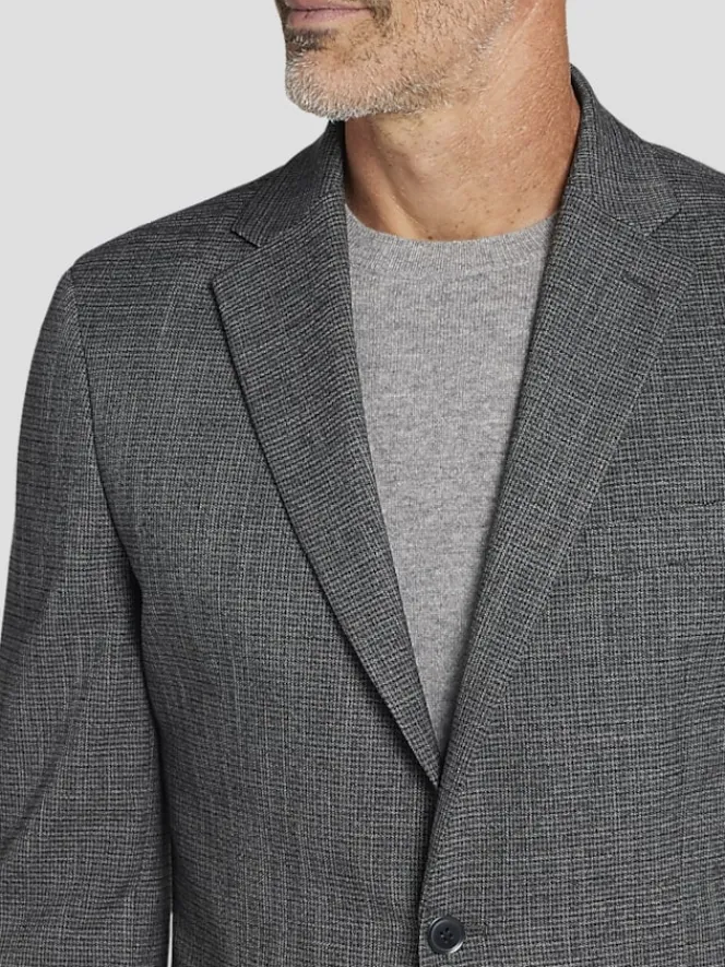Sport Coats|Sport Coats-Michael Strahan Classic Fit Check Sport Coat Charcoal Check