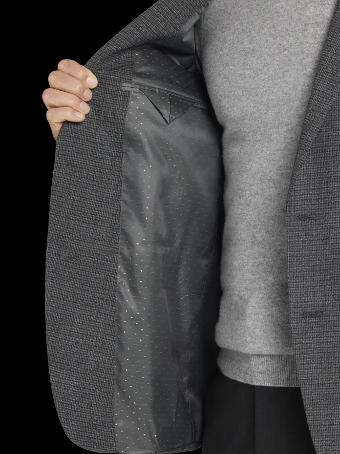 Sport Coats|Sport Coats-Michael Strahan Classic Fit Check Sport Coat Charcoal Check