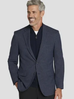 Sport Coats|Sport Coats-Pronto Uomo Classic Fit Check Sport Coat Navy Check