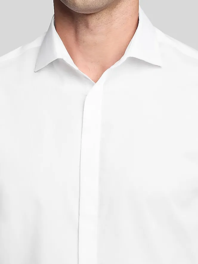 Dress Shirts|Formal Shirts-Calvin Klein Classic Fit Formal Shirt White