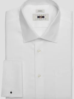 Solid Dress Shirts|Designer Dress Shirts-Joseph Abboud Classic Fit French Cuff Dress Shirt Black Solid